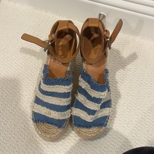 Marc fisher espadrille wedges worn 1x. 4 inch heel, 1 3/4 inch platform